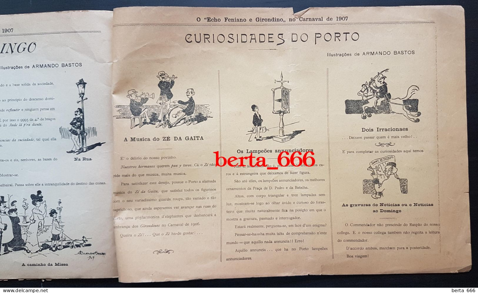 Livro Histórico * Brochura O Eco Feniano e Girondino no Carnaval de 1908 * Porto