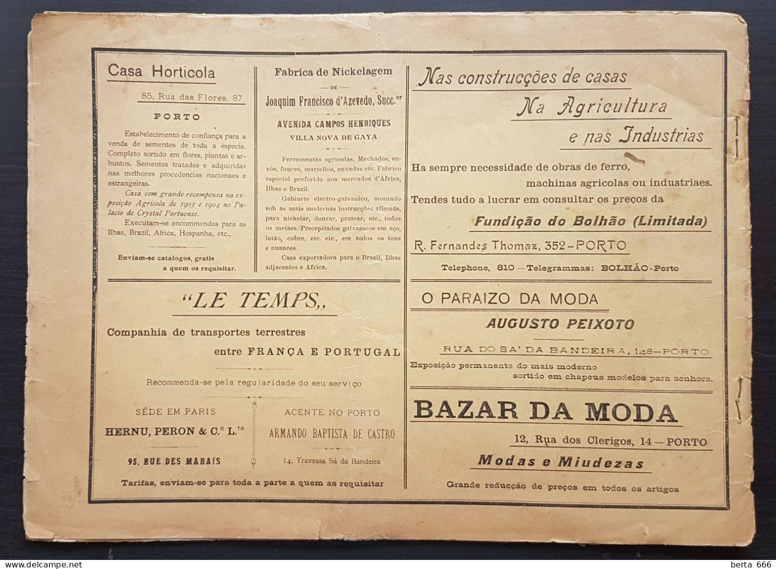 Livro Histórico * Brochura O Eco Feniano e Girondino no Carnaval de 1908 * Porto