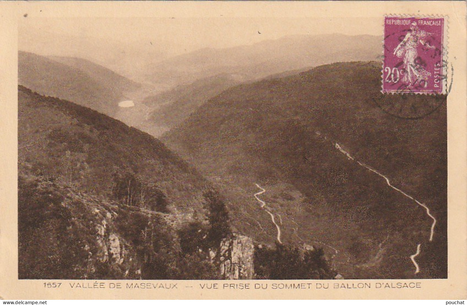 IN 4 - (68) VALLEE DE  MASEVAUX - VUE PRISE DU SOMMET DU BALLON D'ALSACE - 2 SCANS  - Masevaux