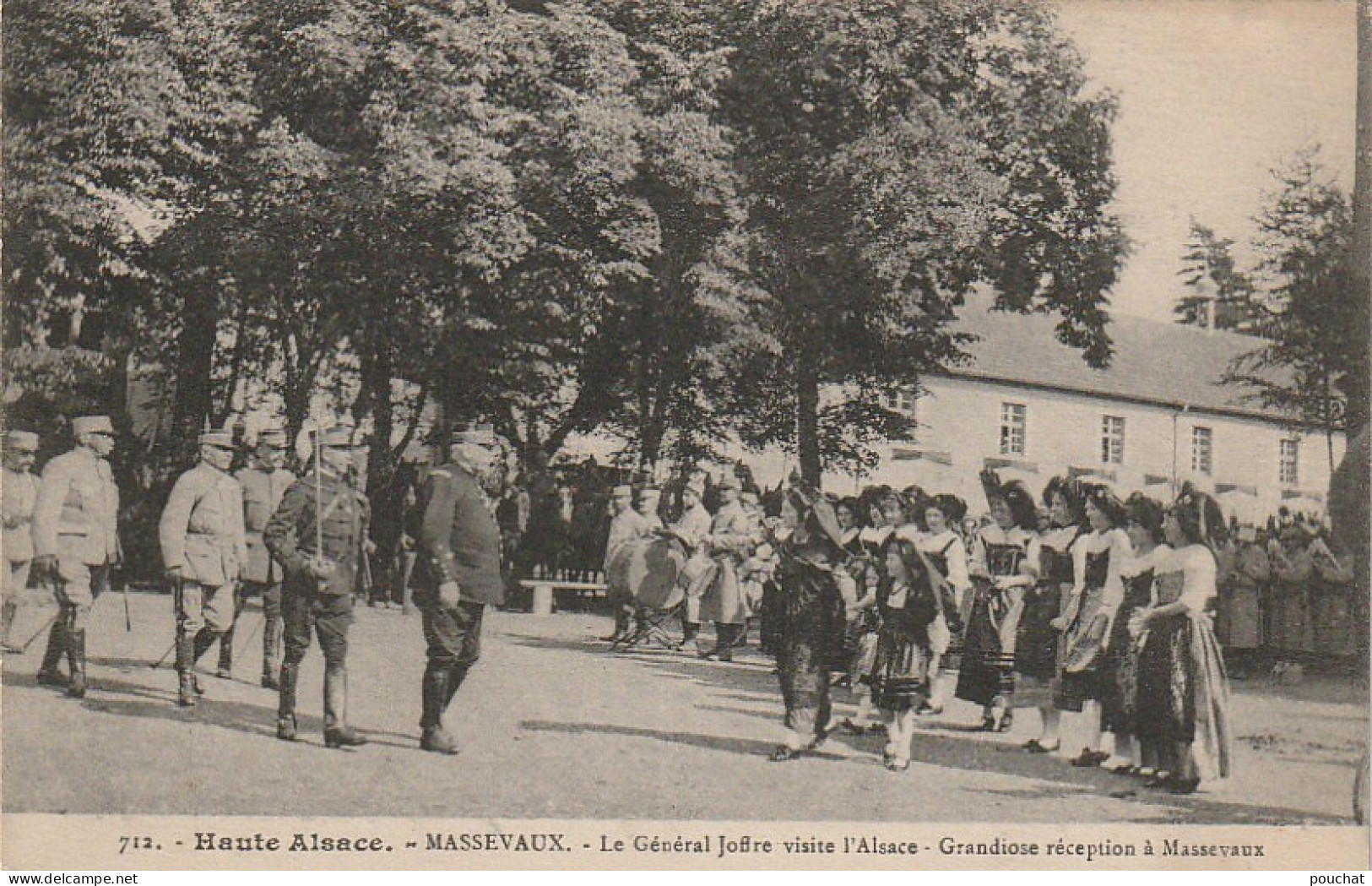 IN 4 - (68) MASEVAUX -MASSEVAUX - LE GENERAL JOFFRE VISITE L'ALSACE - GRANDIOSE  RECEPTION - 2 SCANS  - Masevaux