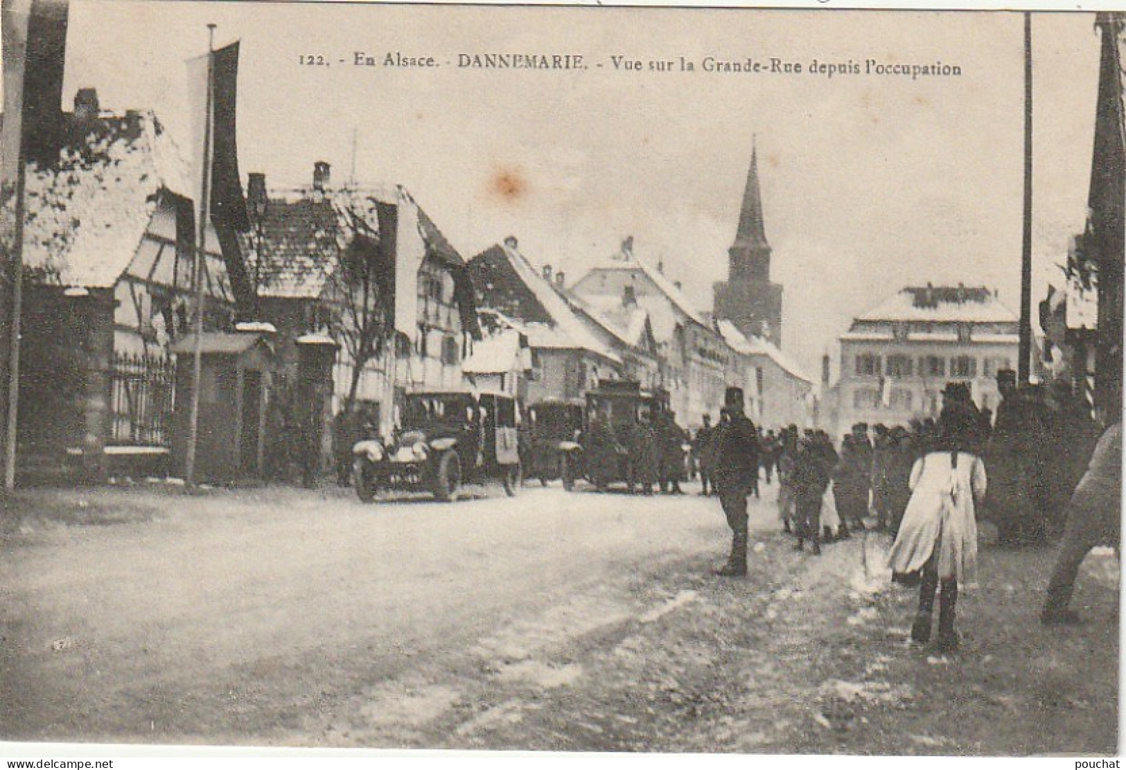 IN 5 - (68) DANNEMARIE  - VUE SUR LA GRANDE RUE DEPUIS L'OCCUPATION - 2 SCANS  - Dannemarie