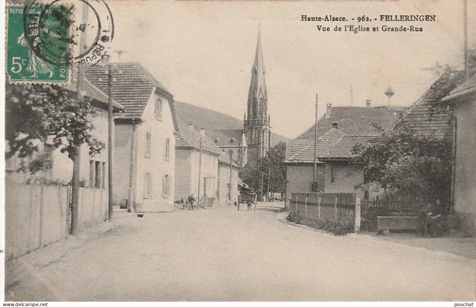 IN 5 - (68)  FELLERINGEN - VUE DE L'EGLISE ET GRANDE RUE  - 2 SCANS  - Sonstige & Ohne Zuordnung