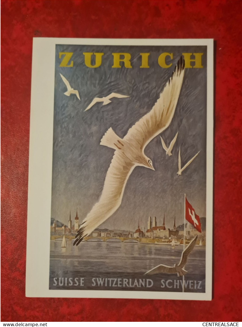 Carte   ILLUSTRATEUR ALEX W. DIGGELMANN PLAKAT FUR VERKEHRSVEREIN ZURICH 1940 - Zeitgenössisch (ab 1950)