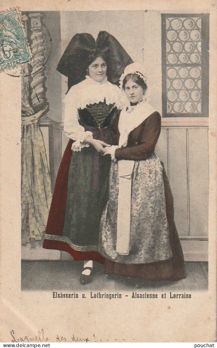 IN 6-  ALSACIENNE ET LORRAINE - CARTE COLORISEE  - 2 SCANS  - Costumi