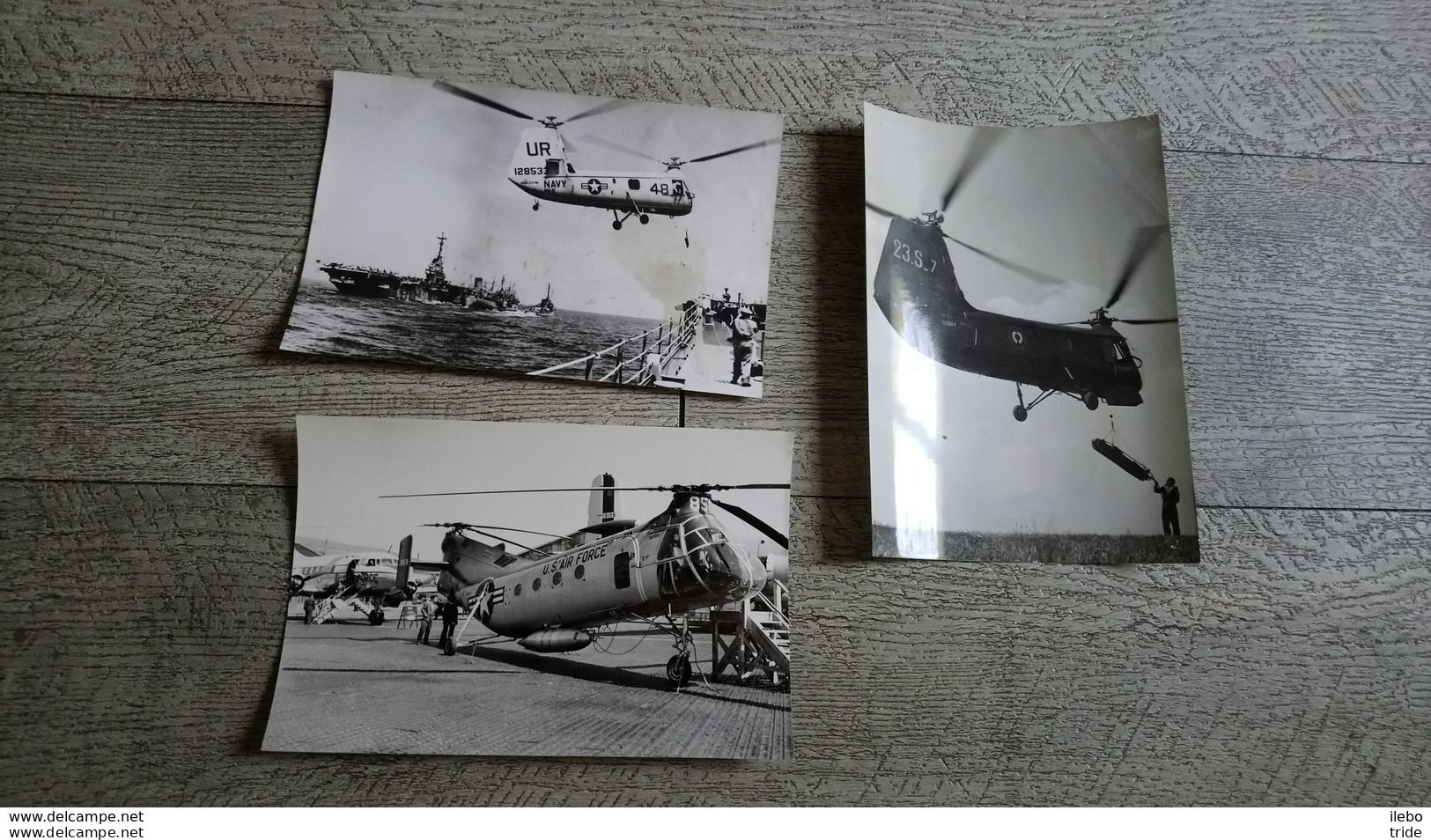 Lot 3 Photos Hélicoptère Vertol Aviation Américaine USA Photo - Aviazione