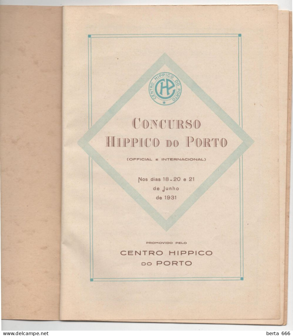 Concurso Internacional Hípico Do Porto * 1931 * Livro Programa * Mapa De Obstáculos - Programas