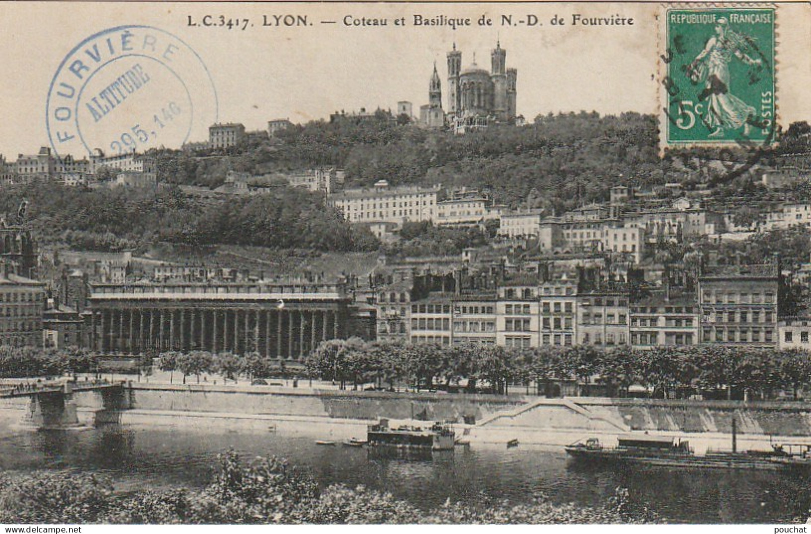 IN 8- (69)  LYON -  COTEAU ET BASILIQUE DE NOTRE DAME DE FOURVIERE - 2 SCANS  - Lyon 5