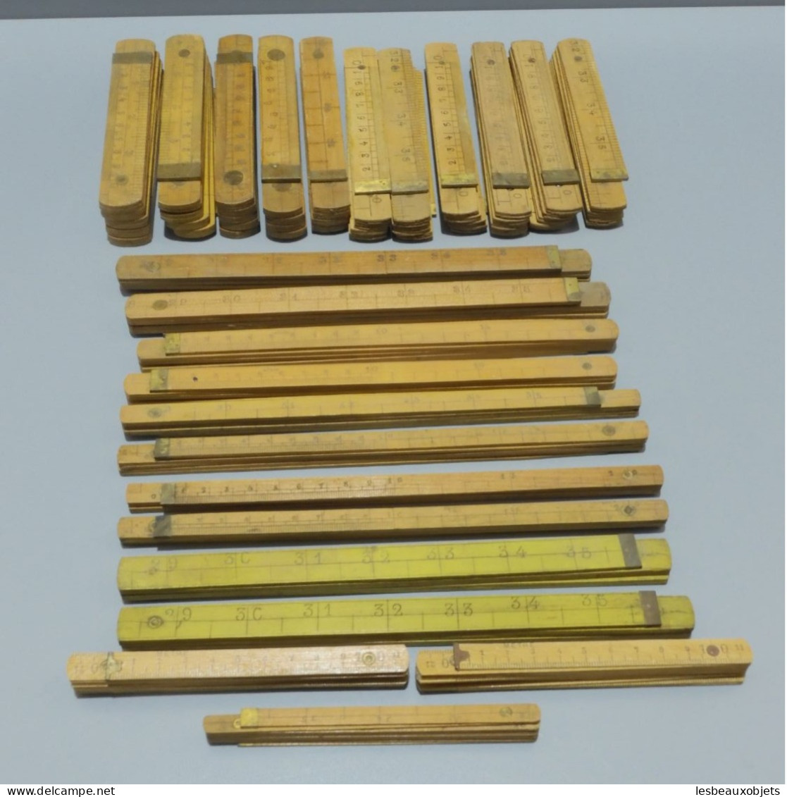 -LOT De 24 METRES BOIS ANCIENS Différentes Largeurs OUTILS ANCIENS JUS GRENIER     E - Herramientas Antiguas