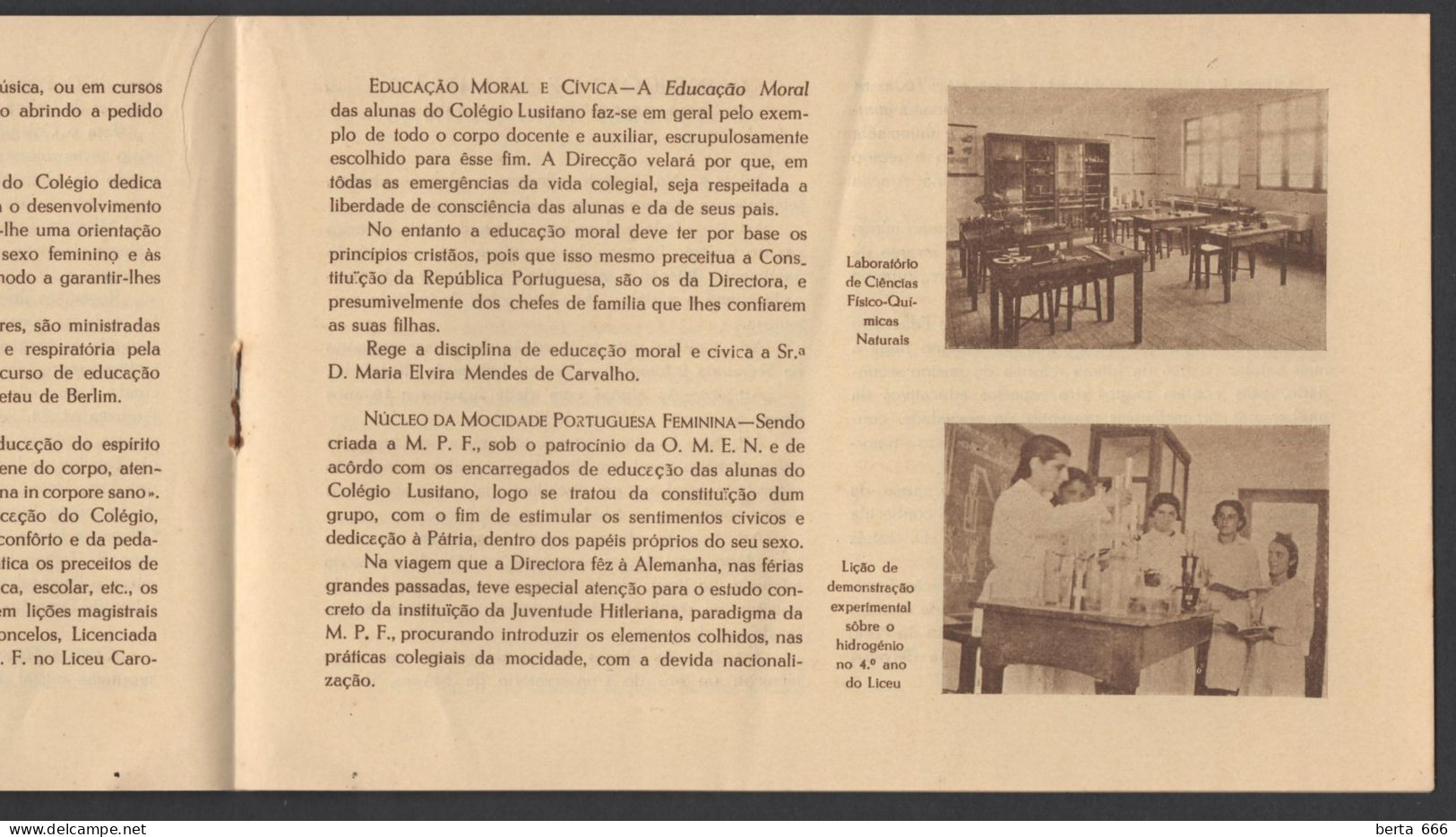 Livro Prospecto Colégio Lusitano * Av. Da França - Porto * 1939 - Pubblicitari