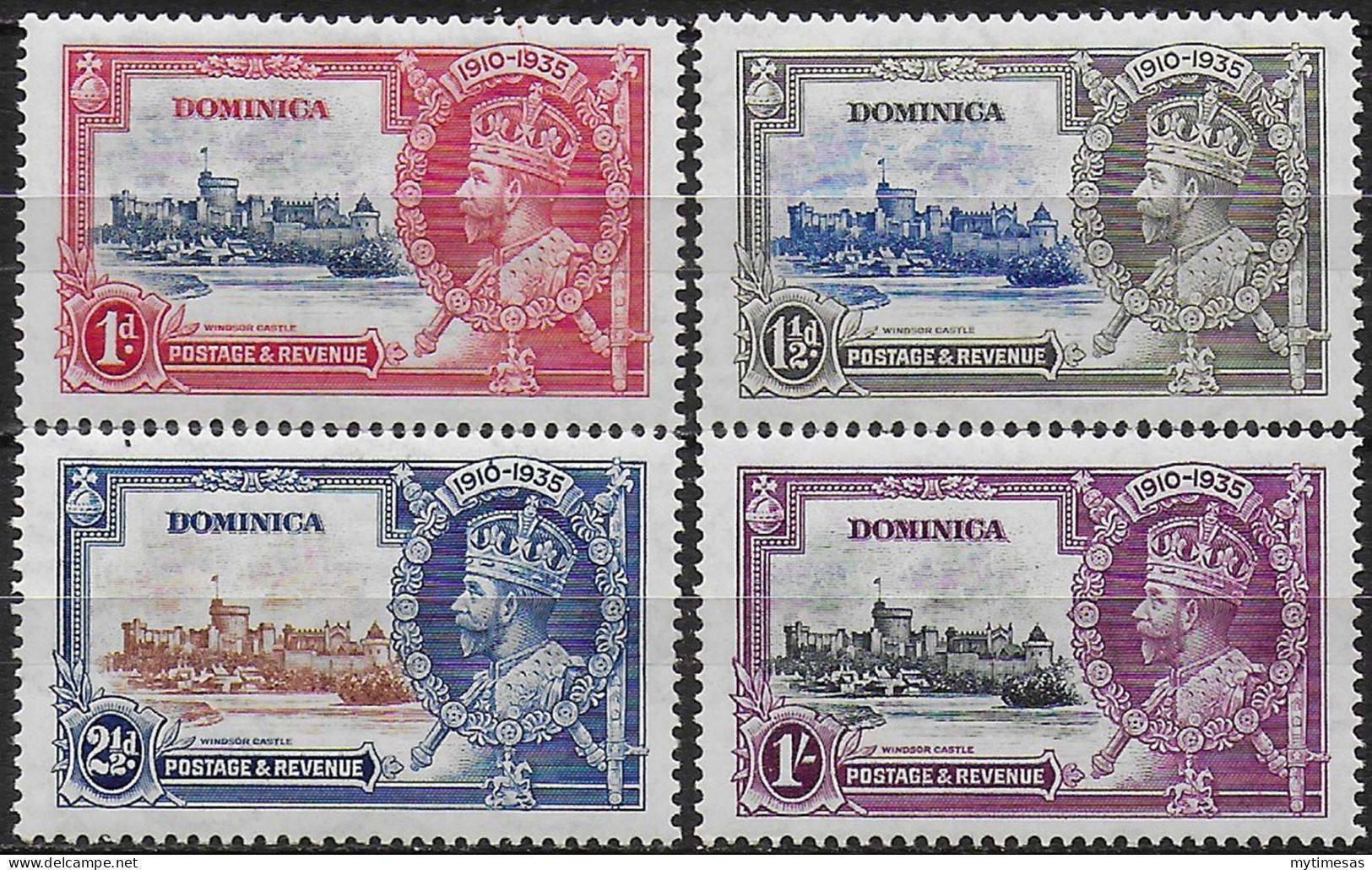1935 Dominica Silver Jubilee 4v. MNH SG N. 92/95 - Autres & Non Classés