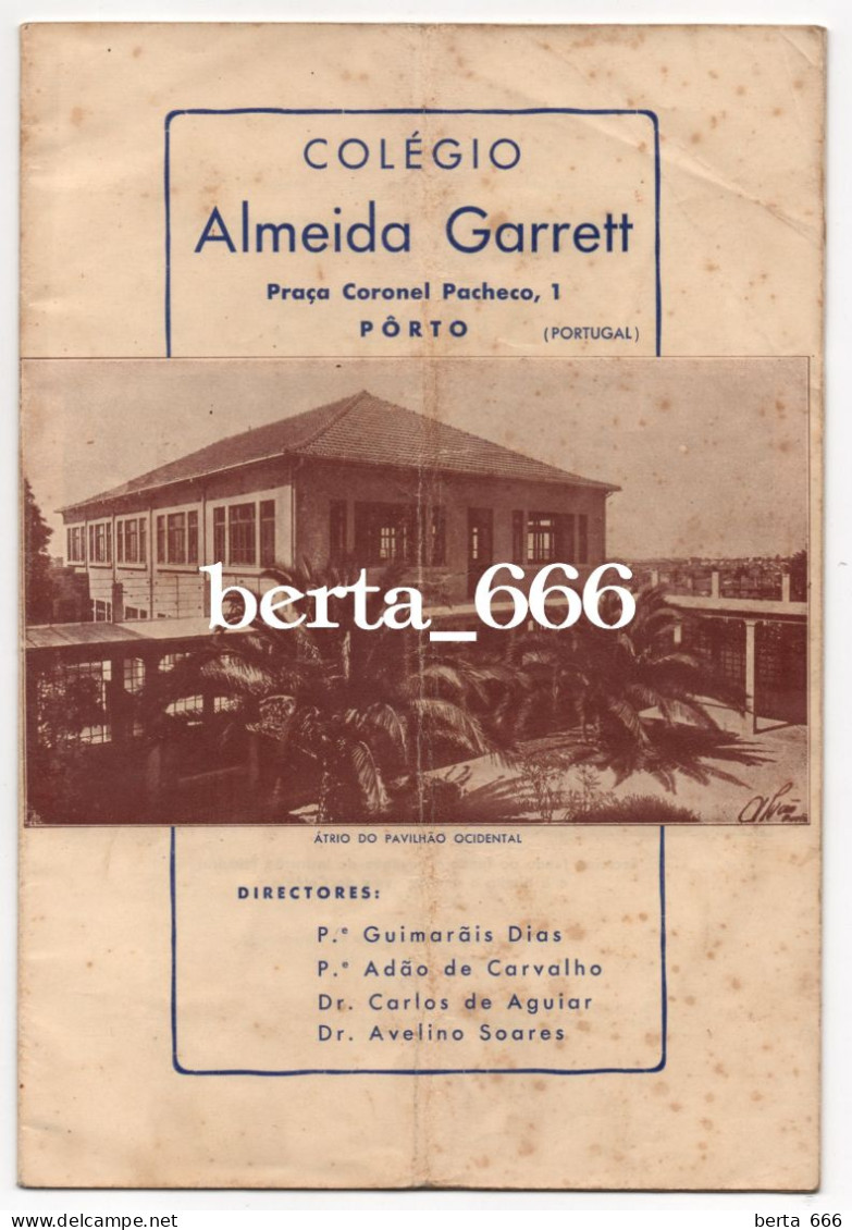 Livro Prospecto * Colégio Almeida Garrett * Porto * 1940 - Publicités
