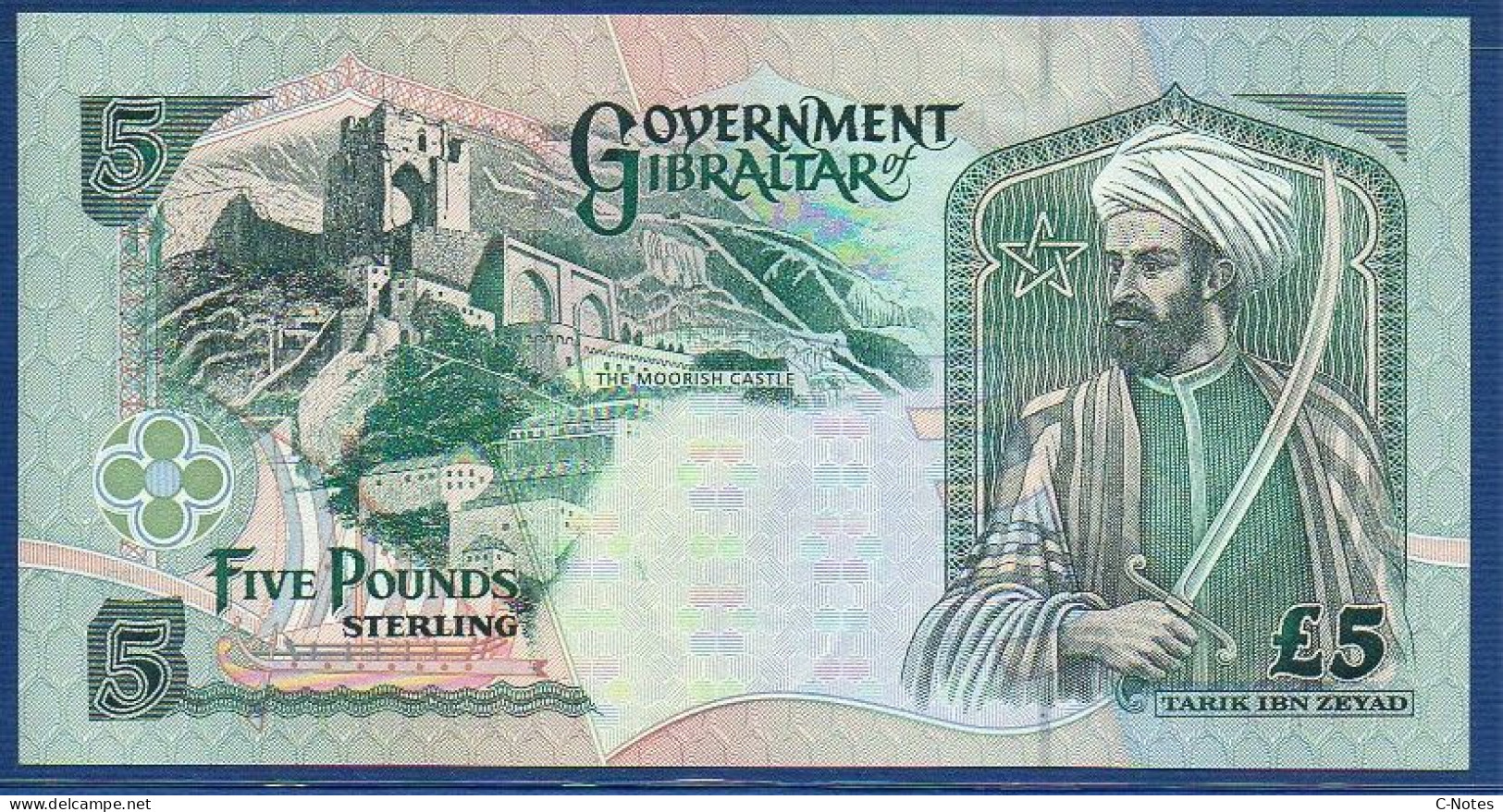 GIBRALTAR - P.25 – 5 Pounds 1995 UNC, S/n A001052 Low Serial - Gibraltar