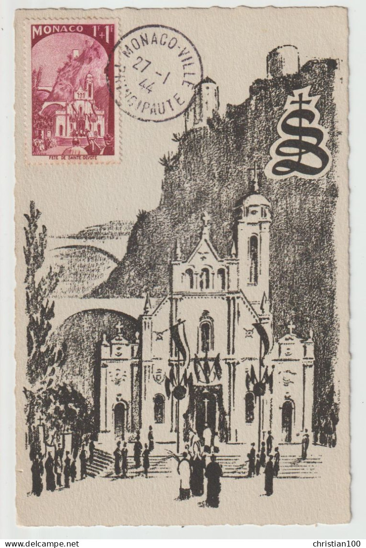 MONACO - CARTES MAXIMUM - LOT DE 11 CARTES DU 27 JANVIER 1944 - PROCESSION - RELIGION - EGLISE - SAINT DEVOTE - 14 SCANS - Autres & Non Classés