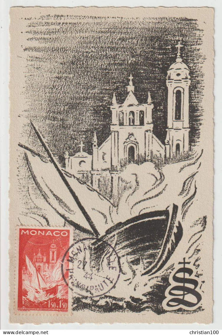 MONACO - CARTES MAXIMUM - LOT DE 11 CARTES DU 27 JANVIER 1944 - PROCESSION - RELIGION - EGLISE - SAINT DEVOTE - 14 SCANS