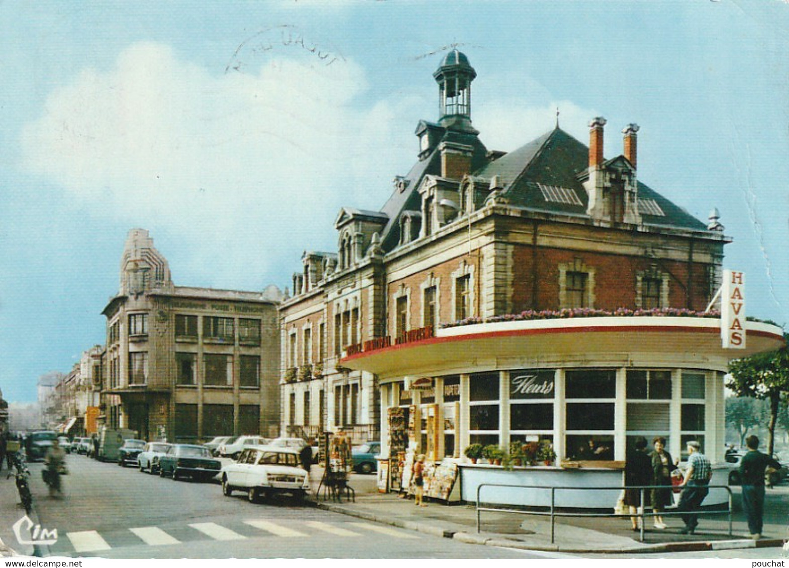 IN 11 - (71)  MONTCEAU LES MINES - RUE CARNOT - HOTEL DE VILLE ET LA POSTE  - CARTE COULEURS - 2 SCANS  - Montceau Les Mines