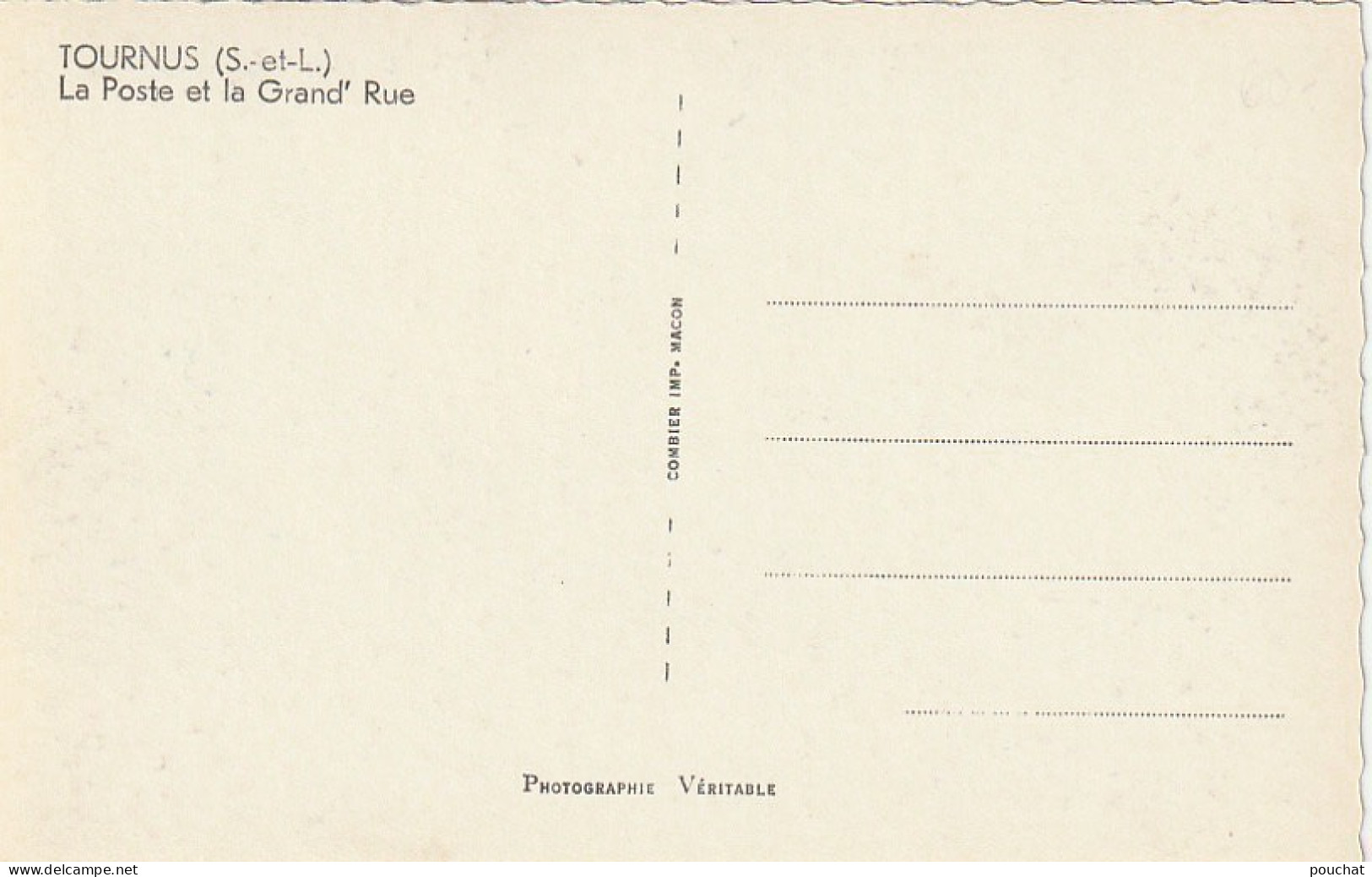 IN 11 - (71) TOURNUS  -  LA POSTE ET LA GRAND'RUE - AUTOMOBILE  - 2 SCANS - Other & Unclassified