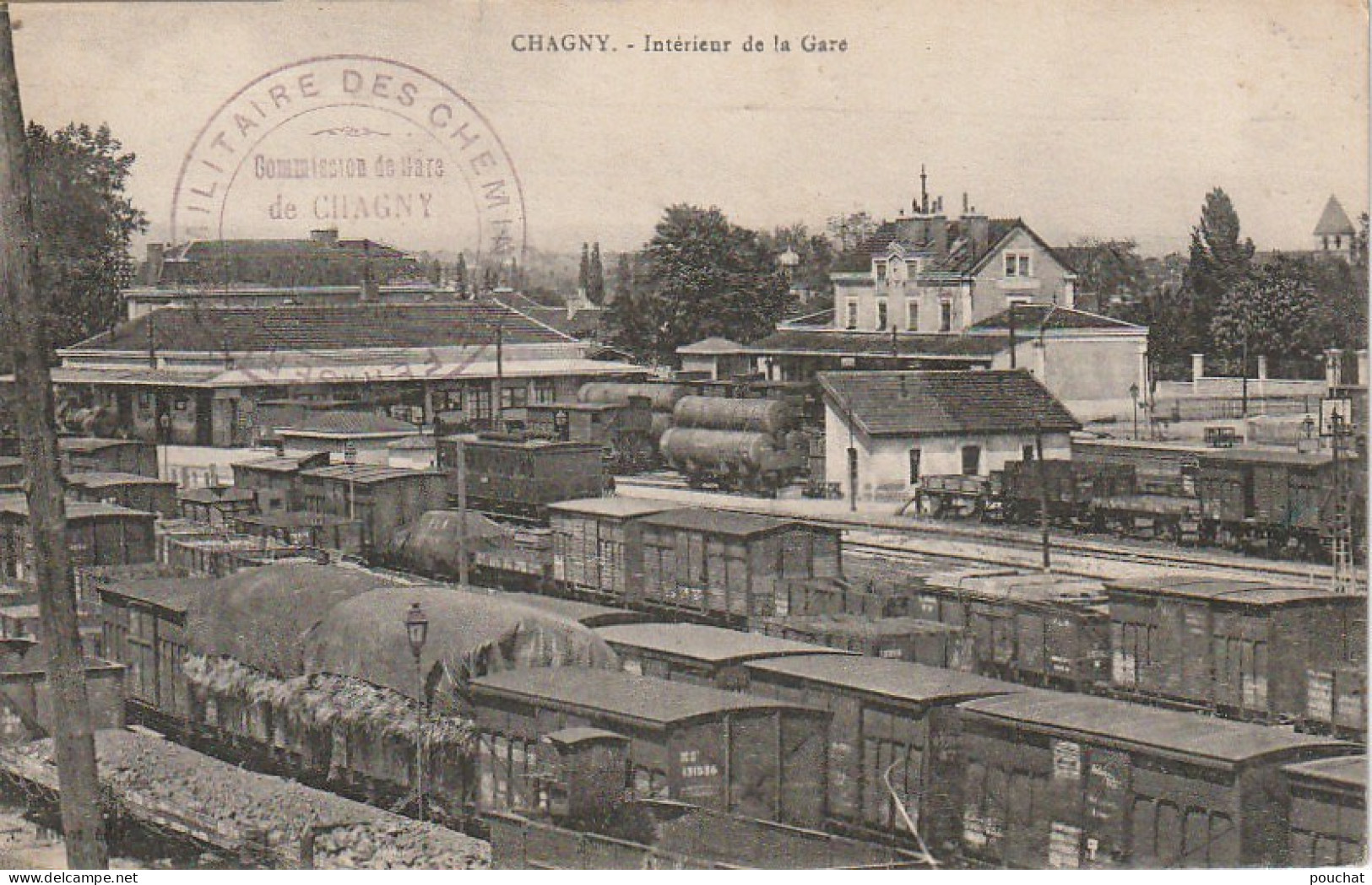 IN 12 - (71)  CHAGNY  -  INTERIEUR DE LA GARE - TAMPON: SERVICE MILITAIRE DES CHEMINS DE FER - 2 SCANS  - Chagny