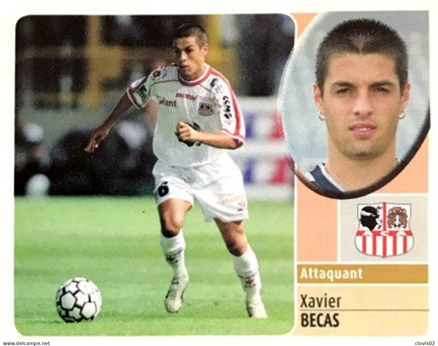 14 Xavier Becas - AC Ajaccio - Panini France Foot 2003 Sticker Vignette - Franse Uitgave