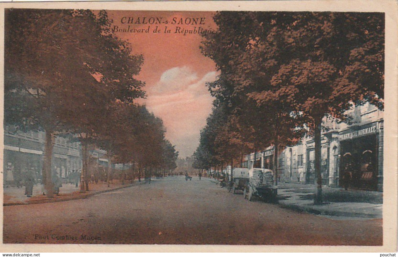 IN 12 - (71) CHALON SUR SAONE - BOULEVARD DE LA REPUBLIQUE - CARTE COLORISEE  - 2 SCANS  - Chalon Sur Saone