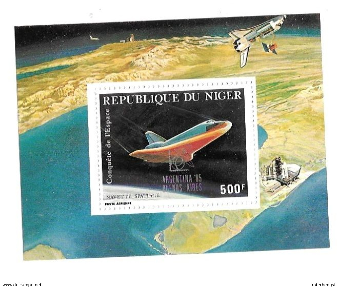 Niger Mnh** 1985 Challenger Space Sheet With Overprint - Níger (1960-...)