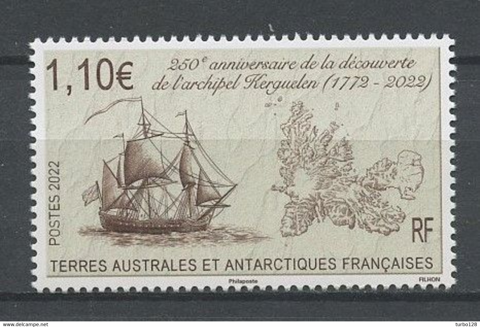 TAAF 2022 N° 998 ** Neuf MNH Superbe  Bateau Voilier Sailboat Archipel îles Des Kerguelen - Ungebraucht