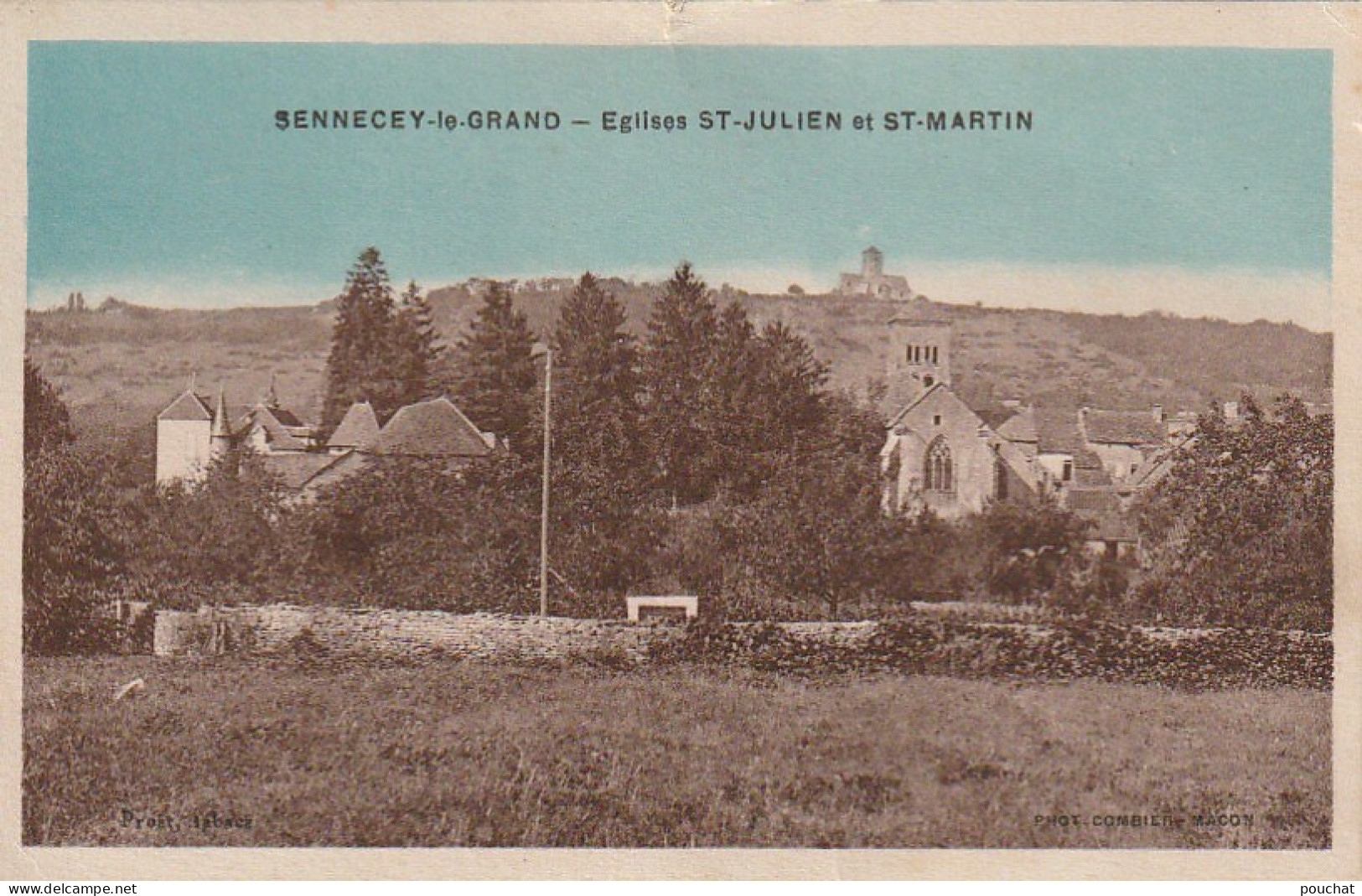 IN 13 - (71) SENNECEY LE GRAND  - EGLISES SAINT JULIEN ET SAINT MARTIN - CARTE COLORISEE - 2 SCANS  - Other & Unclassified