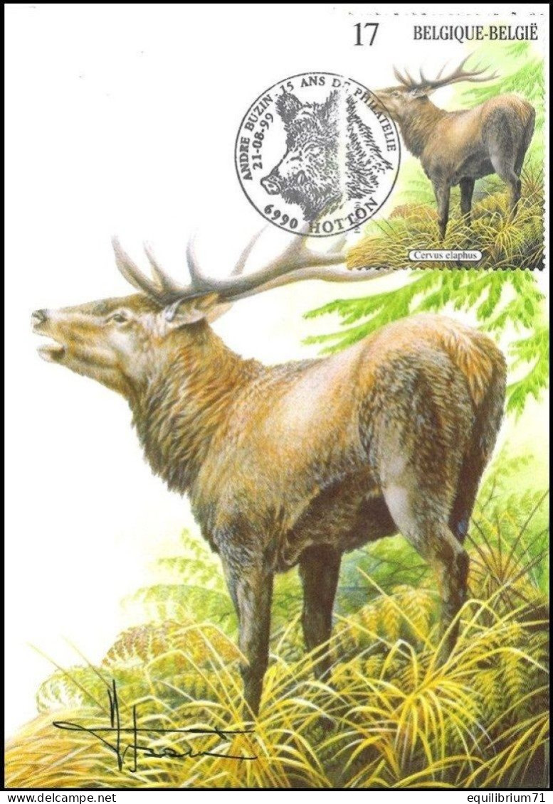 CM/MK - 2748/2751° - Mammifères Des Ardennes/Zoogdieren Van De Ardennen - Hotton - 21-08-1999 - BUZIN - SIGNÉ/GETEKEND - Animalez De Caza