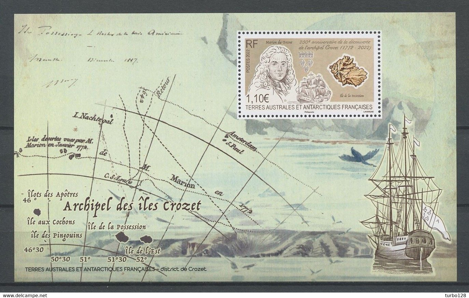 TAAF 2022 N° F997 ** Neuf MNH Superbe Marion Du Fresne Bateau Voilier Sailboat île De La Possession Archipel De Crozet - Nuovi