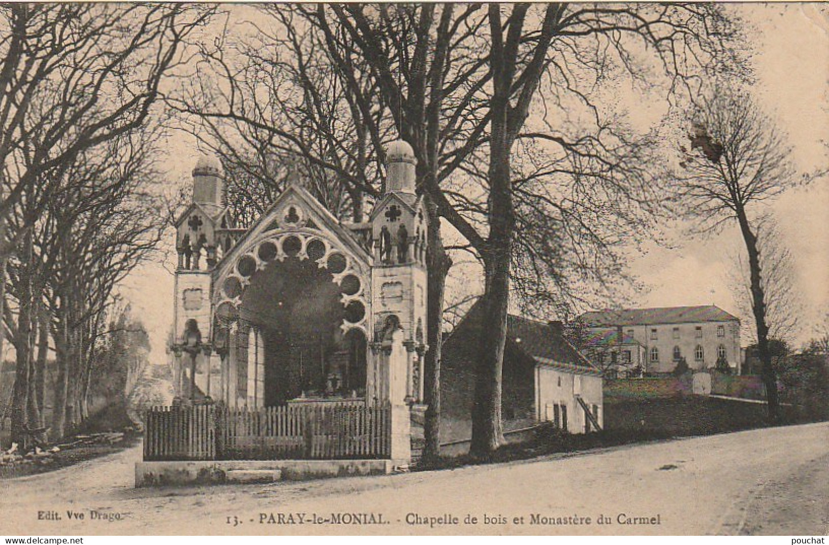 IN 13 - (71)  PARAY LE MONIAL  - CHAPELLE DE BOIS ET MONASTERE DU CARMEL - 2 SCANS  - Paray Le Monial