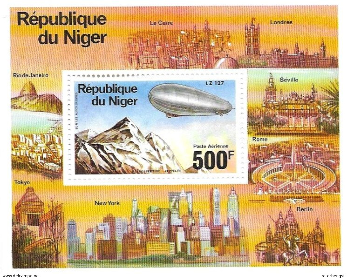 Niger Mnh** 1975 Zeppelin Sheet - Níger (1960-...)