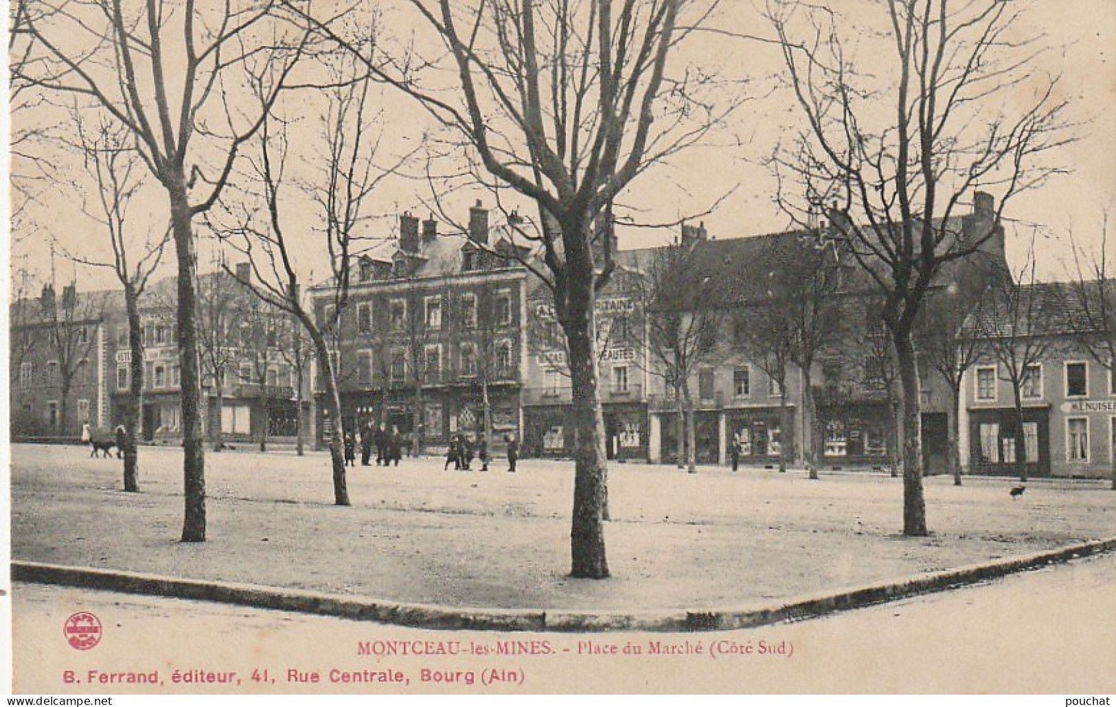 IN 13 - (71) MONTCEAU LES MINES - PLACE DU MARCHE (COTE SUD) - 2 SCANS  - Montceau Les Mines