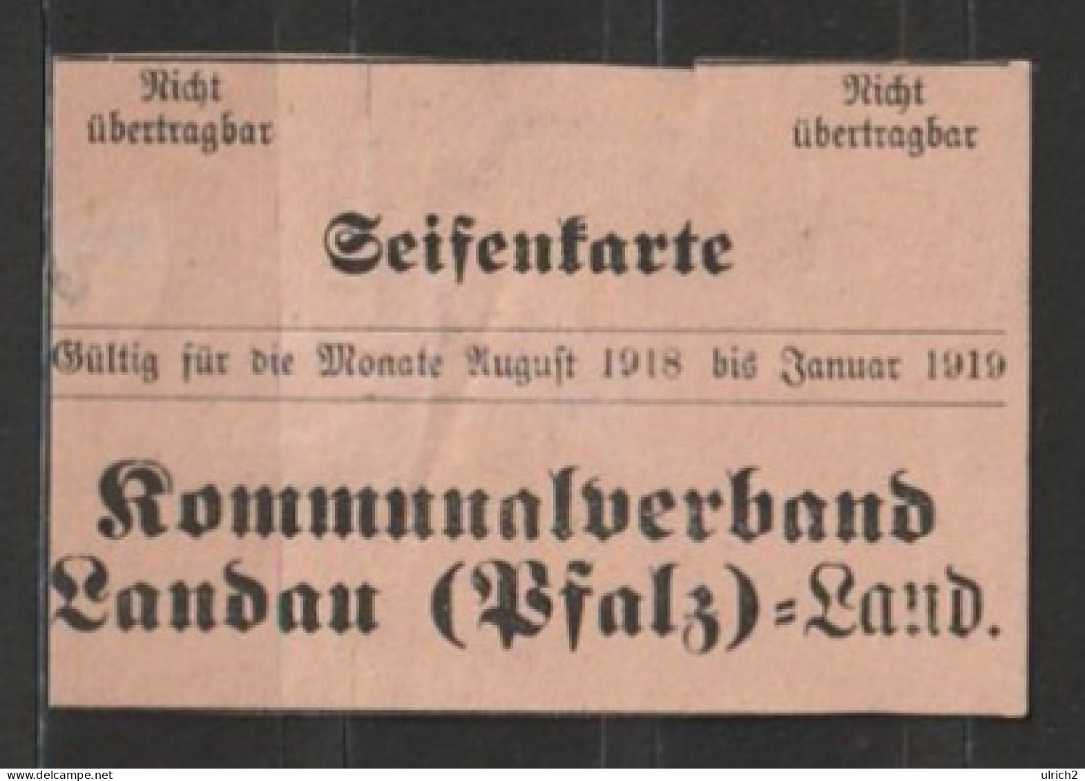 Seifenkarte Kommunalverband Landau Pfalz - 1918  (68993) - Historische Dokumente