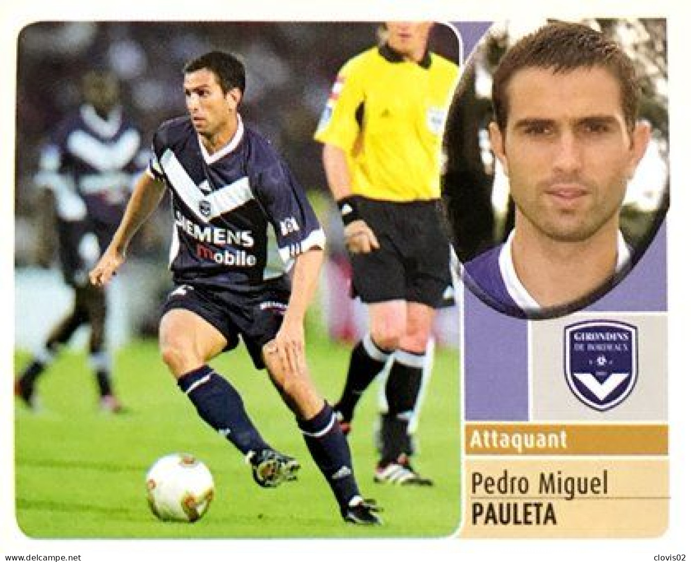 56 Pedro Miguel Pauleta - Girondins De Bordeaux - Panini France Foot 2003 Sticker Vignette - Edition Française