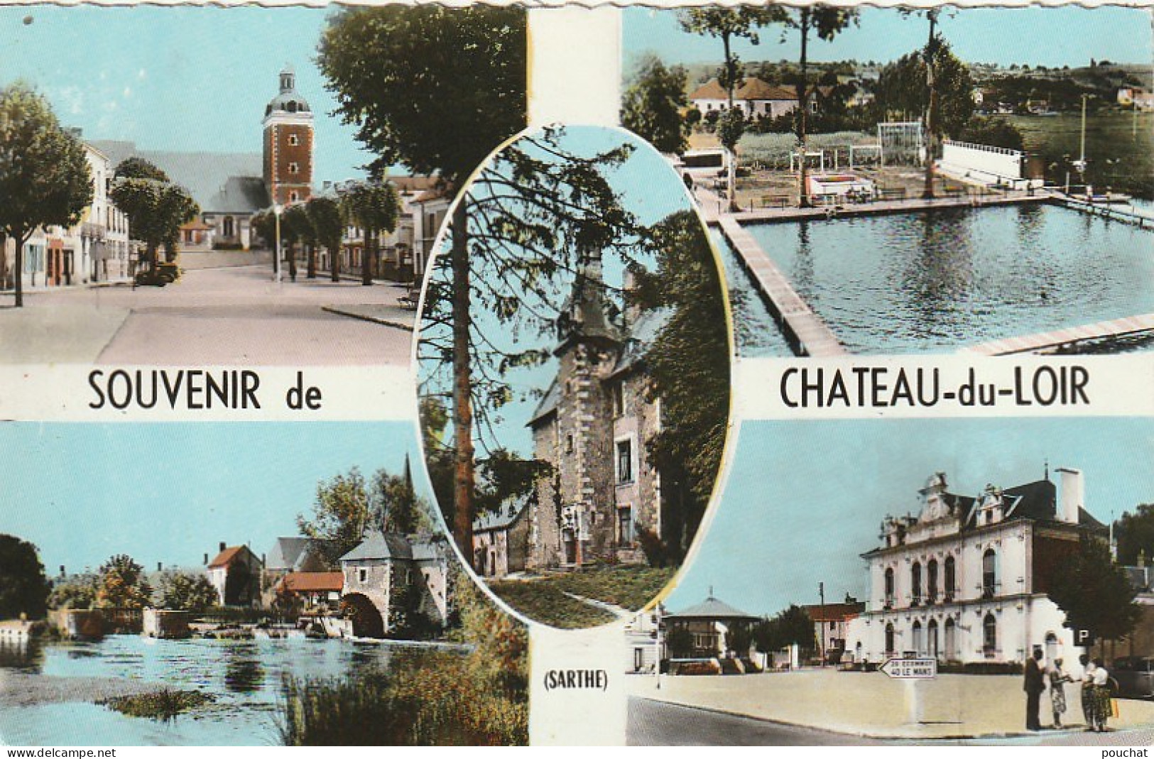 IN 14 -(72)  SOUVENIR DE  CHATEAU DU LOIR - CARTE COULEURS MULTIVUES  - 2 SCANS - Chateau Du Loir