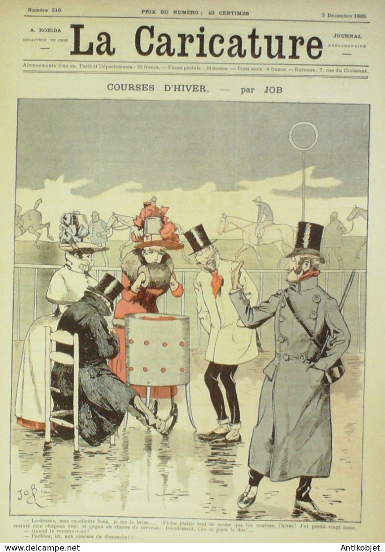 La Caricature 1885 N°310 Courses D'hiver Job Massenet Par Luque Rabelais Toto Robida - Zeitschriften - Vor 1900