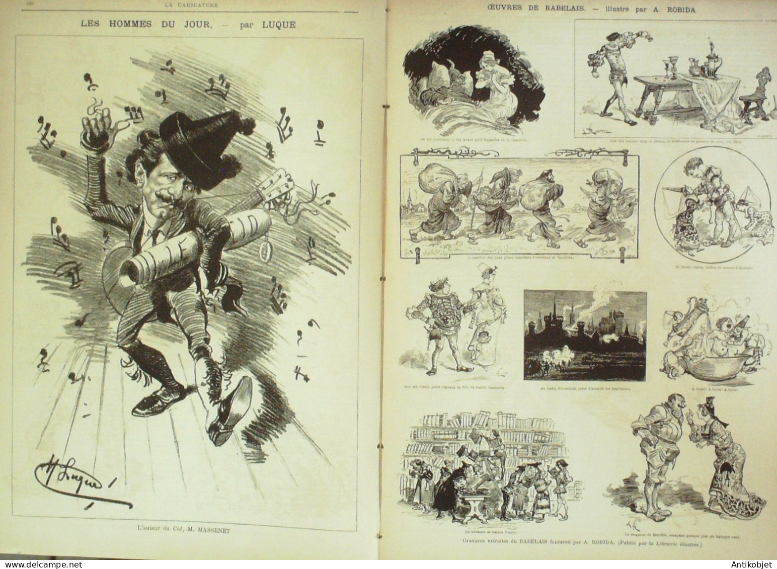 La Caricature 1885 N°310 Courses D'hiver Job Massenet Par Luque Rabelais Toto Robida - Tijdschriften - Voor 1900