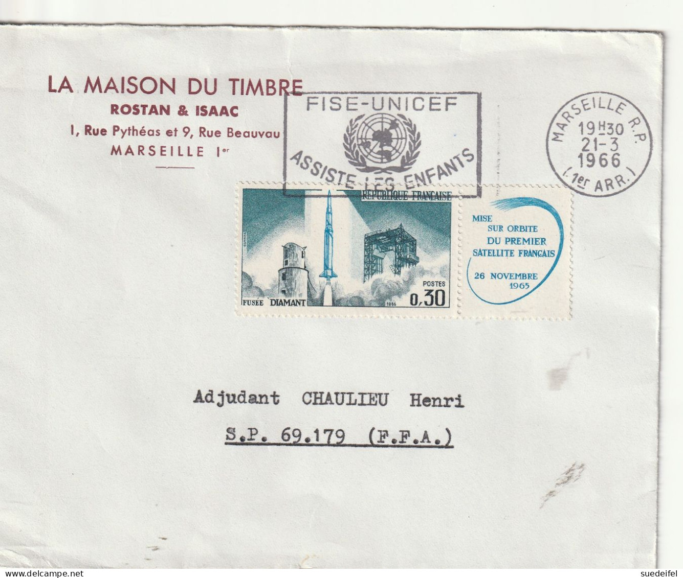 1966, De Marseille Par Militär S.P. 69.179 - Storia Postale