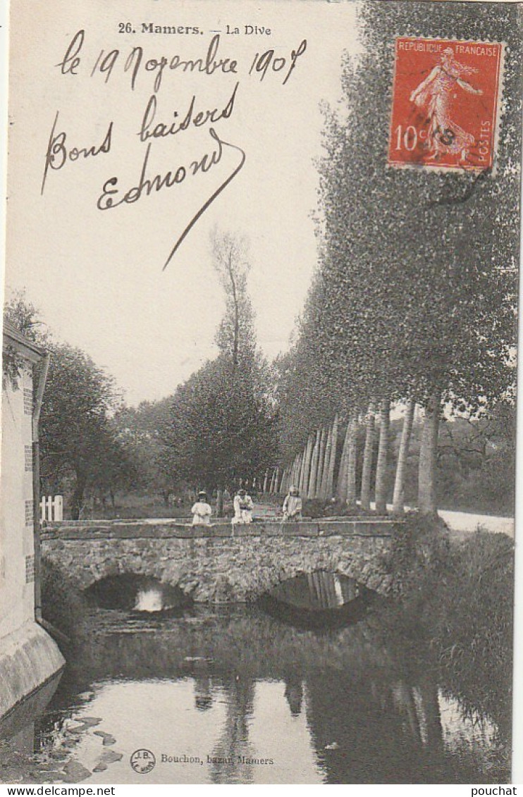 IN 15 - (72)  MAMERS -  LA DIVE  - JEUNES FILLES SUR LE PONT - 2 SCANS  - Mamers