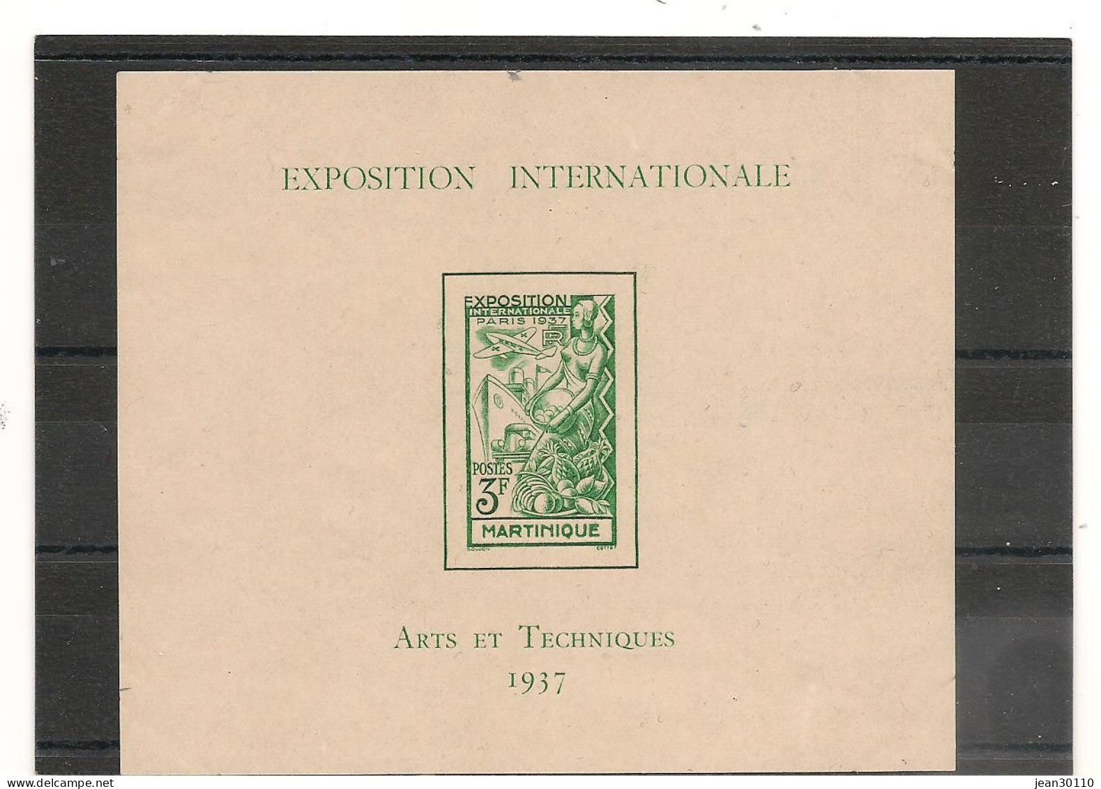 MARTINIQUE 1937 BLOC N° 1** - Blocks & Sheetlets