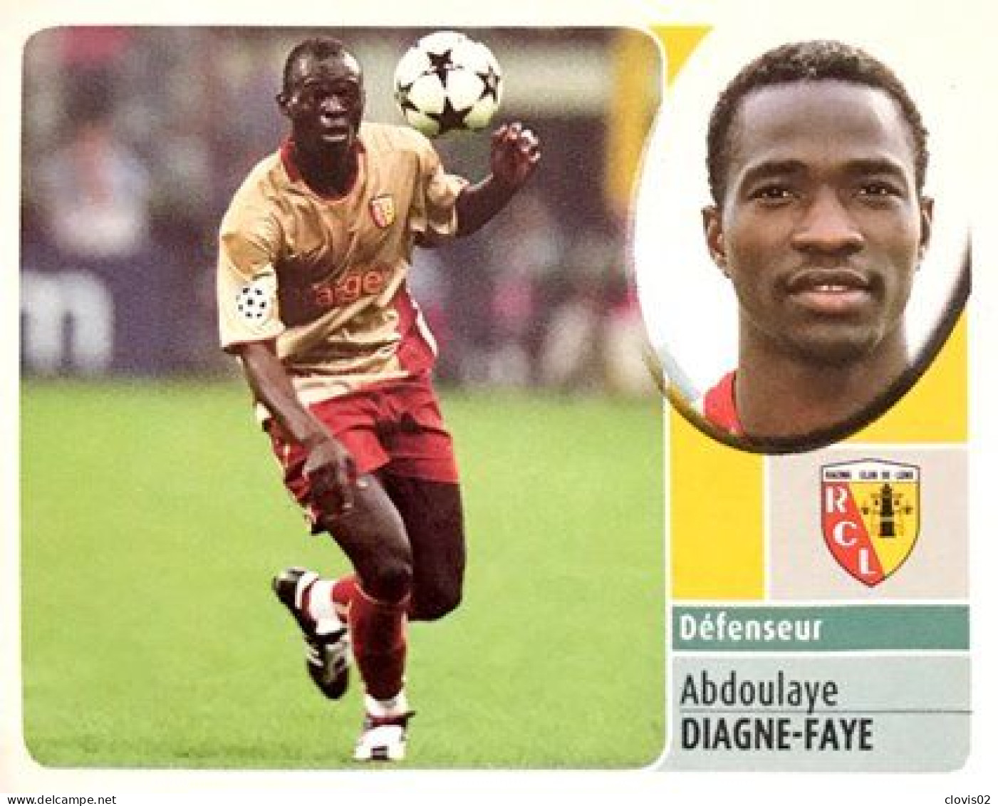 89 Abdoulaye Diagne-Faye - RC Lens - Panini France Foot 2003 Sticker Vignette - Franse Uitgave