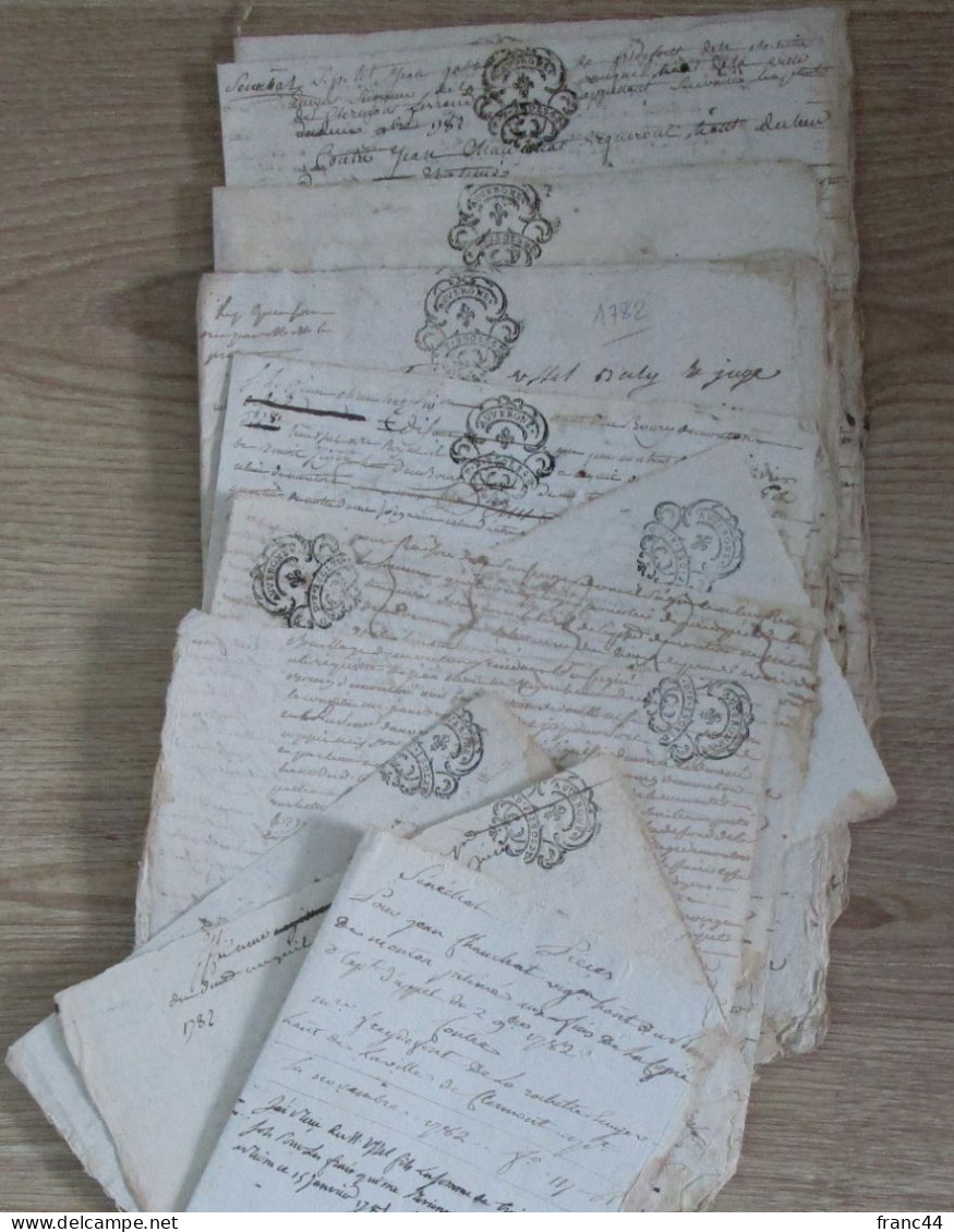 1780-1782 - Généralité D'Auvergne - Baronnie De Monton : Lot De 11 Documents - Documentos Históricos