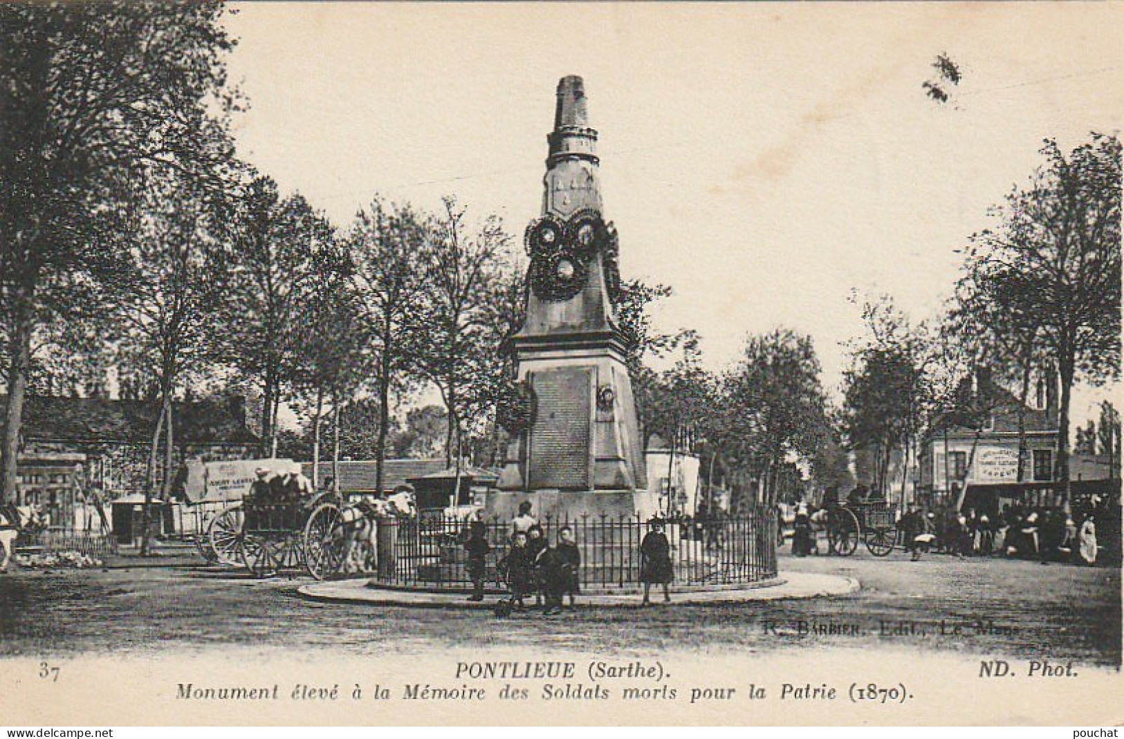 IN 16 - (72)  PONTLIEUE - MONUMENT ELEVE A LA MEMOIRE DES SOLDATS MORTS POUR LA PATRIE-  2 SCANS - Autres & Non Classés