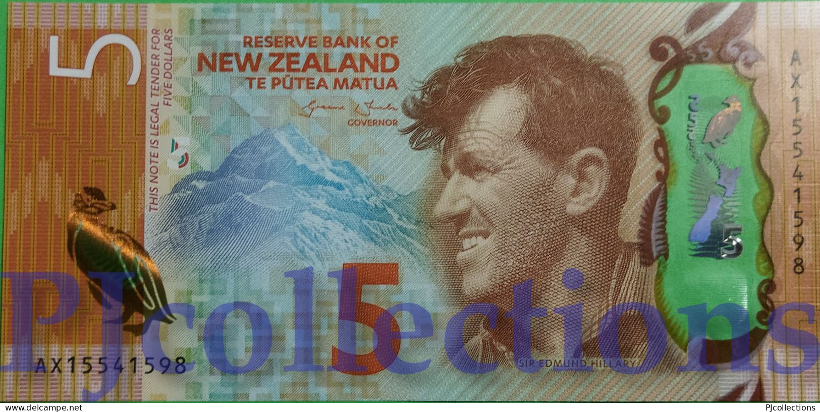 NEW ZEALAND 5 DOLLARS 2015 PICK 191 POLYMER UNC - Nieuw-Zeeland