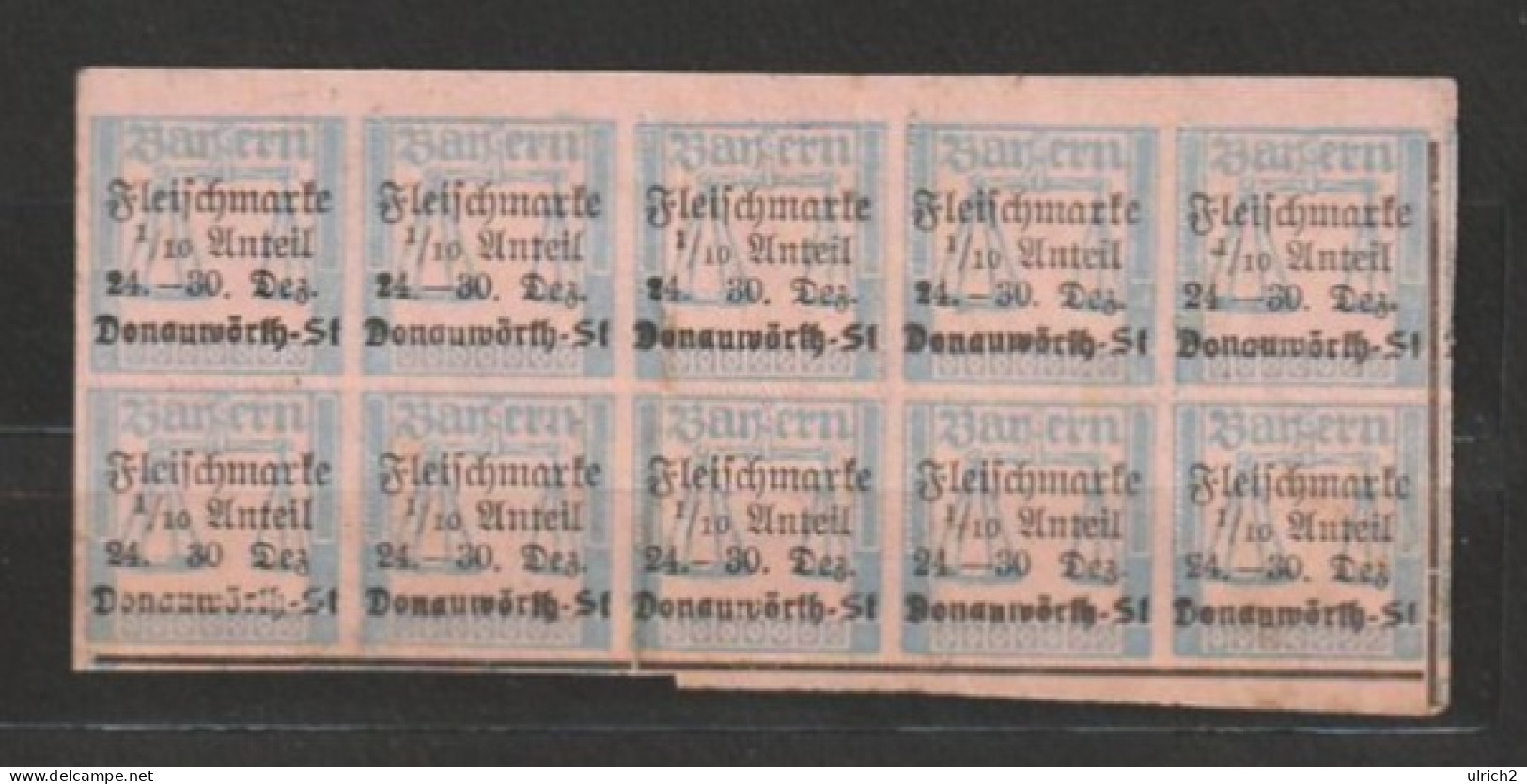 10 Fleischmarken Bayern Donauwörth - Ca. 1918  (68994) - Documents Historiques