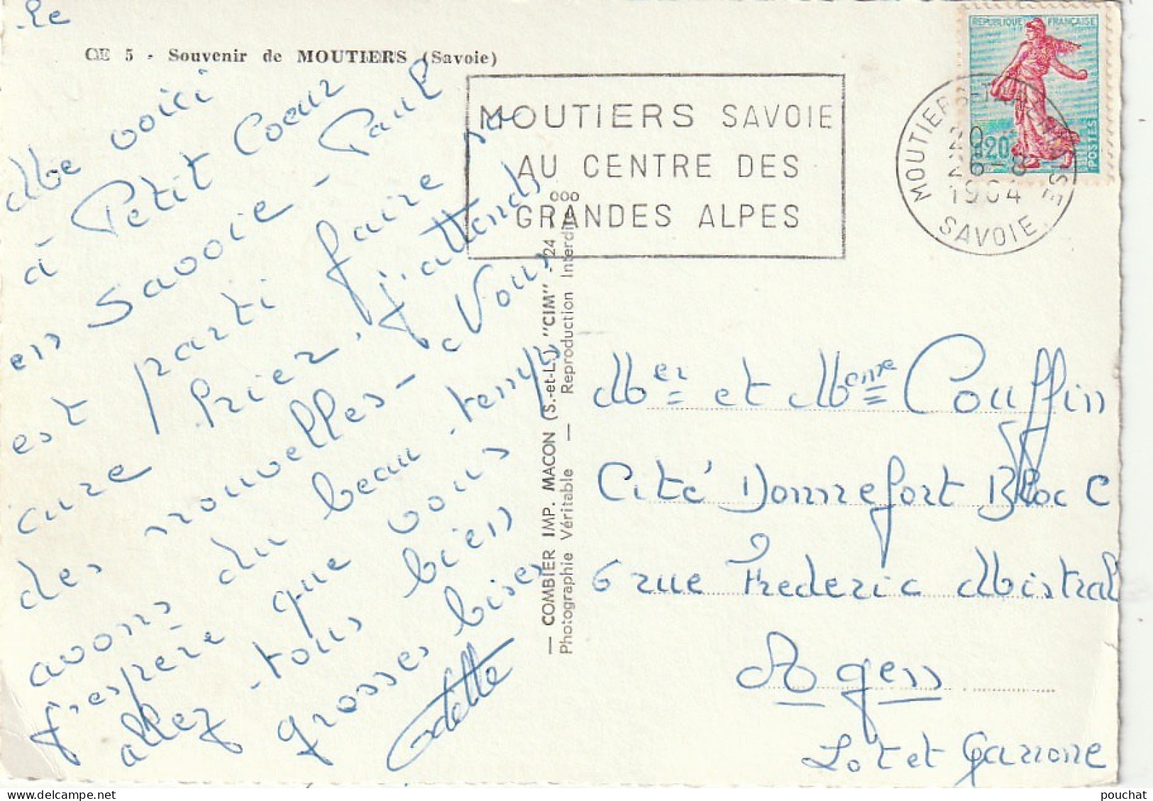 IN 17 - (73)  SOUVENIR DE MOUTIERS -  CARTE MULTIVUES - BLASON  - 2 SCANS - Moutiers