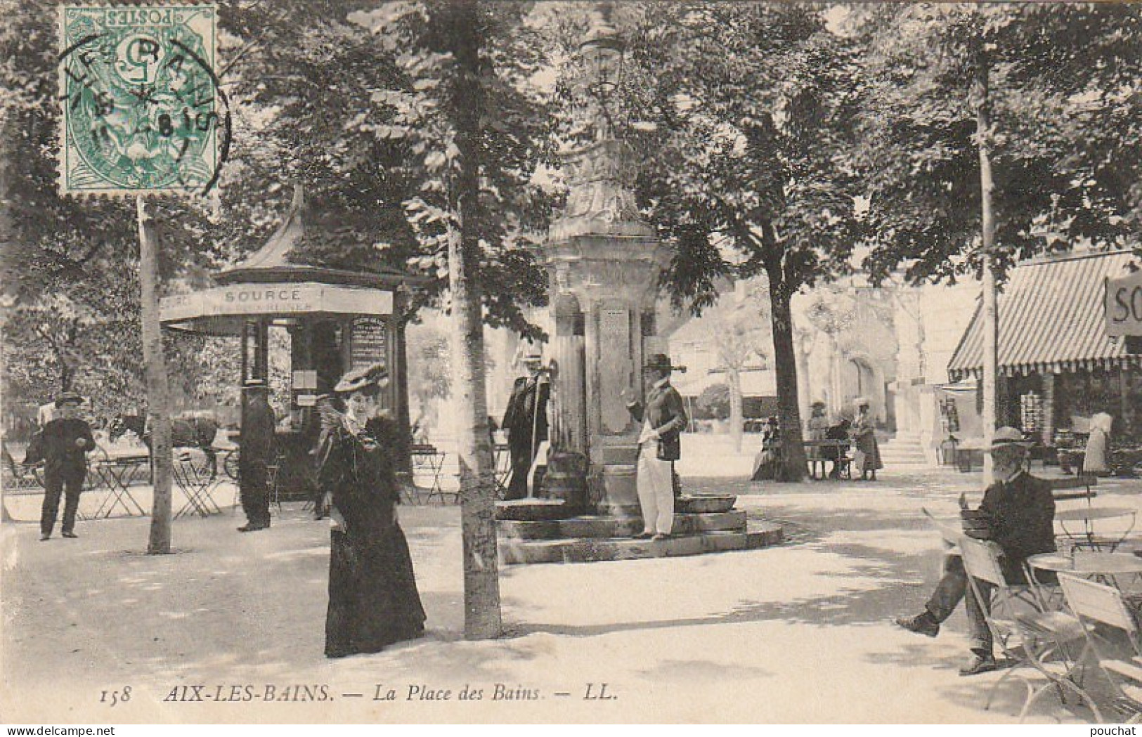 IN 18  - (73)  AIX LES BAINS - LA PLACE DES BAINS -  2 SCANS  - Aix Les Bains