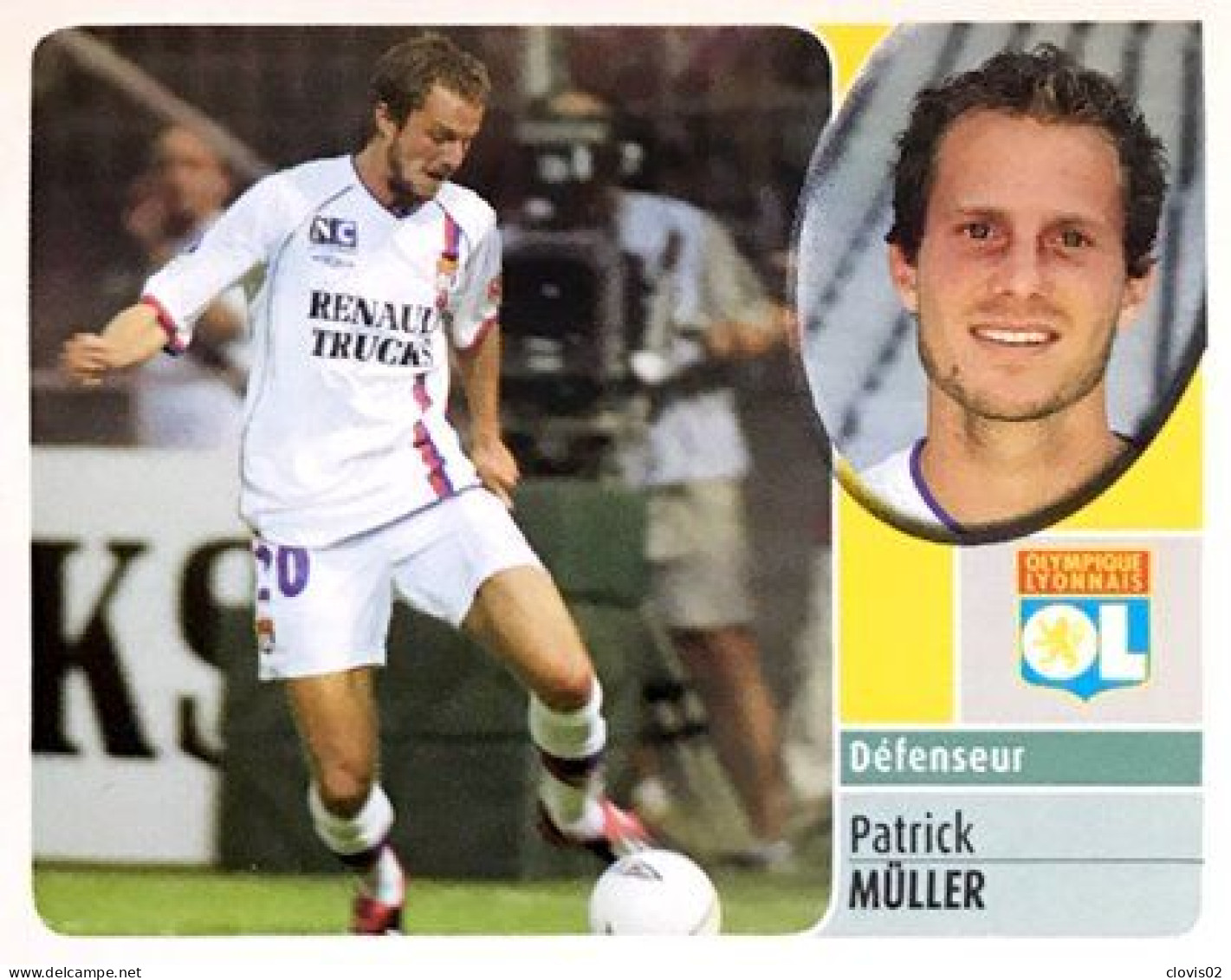 118 Patrick Müller - Olympique Lyonnais - Panini France Foot 2003 Sticker Vignette - Edizione Francese