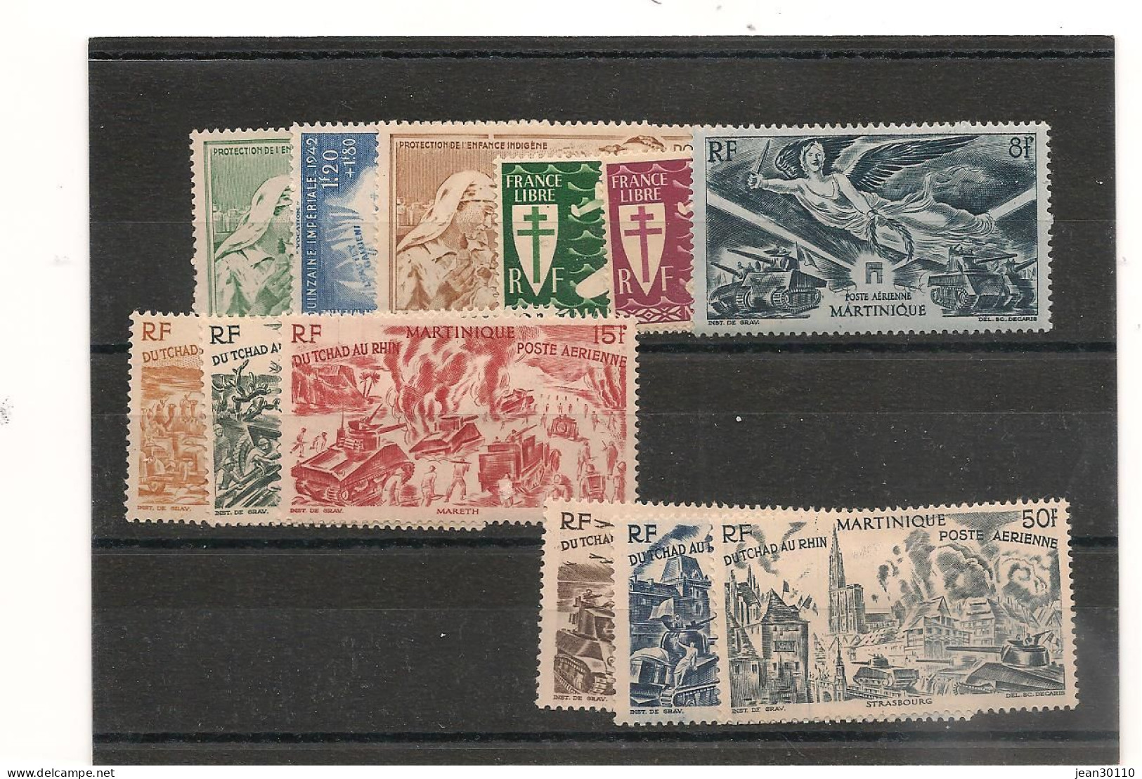 MARTINIQUE  1942/45 P.A. N° 1/12* - Luchtpost