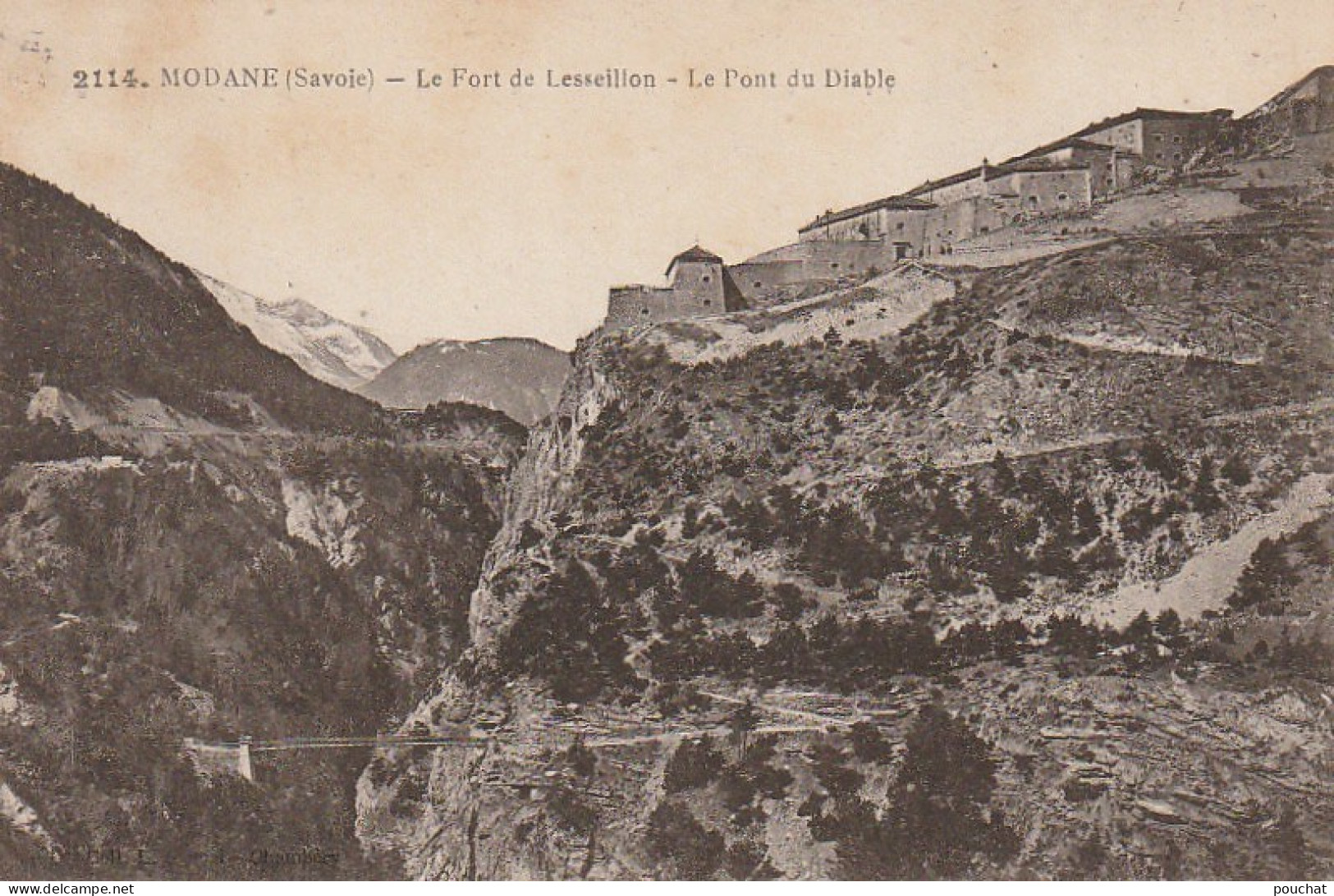 IN 19 -(73) MODANE  -  LE FORT DE LESSEILLON -  LE PONT DU DIABLE  -  2 SCANS - Modane