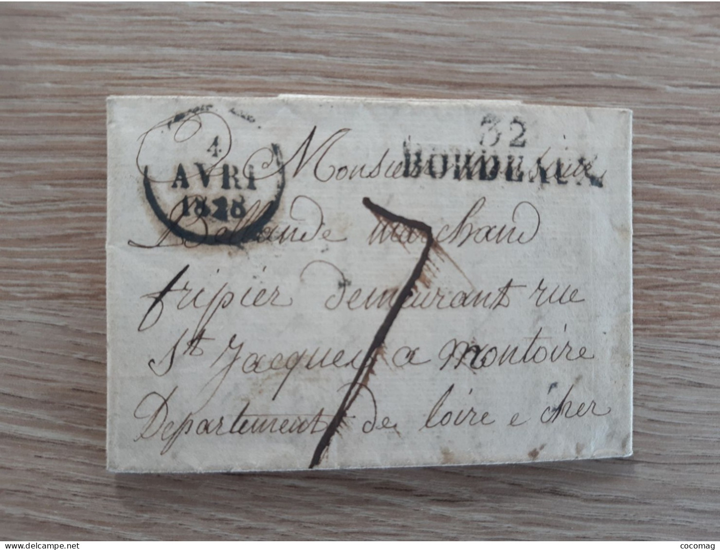 MARCOPHILIE AFFRANCHISSEMENT  OBLITERATION BORDEAUX  32 1828 MONTOIRE - 1849-1876: Période Classique